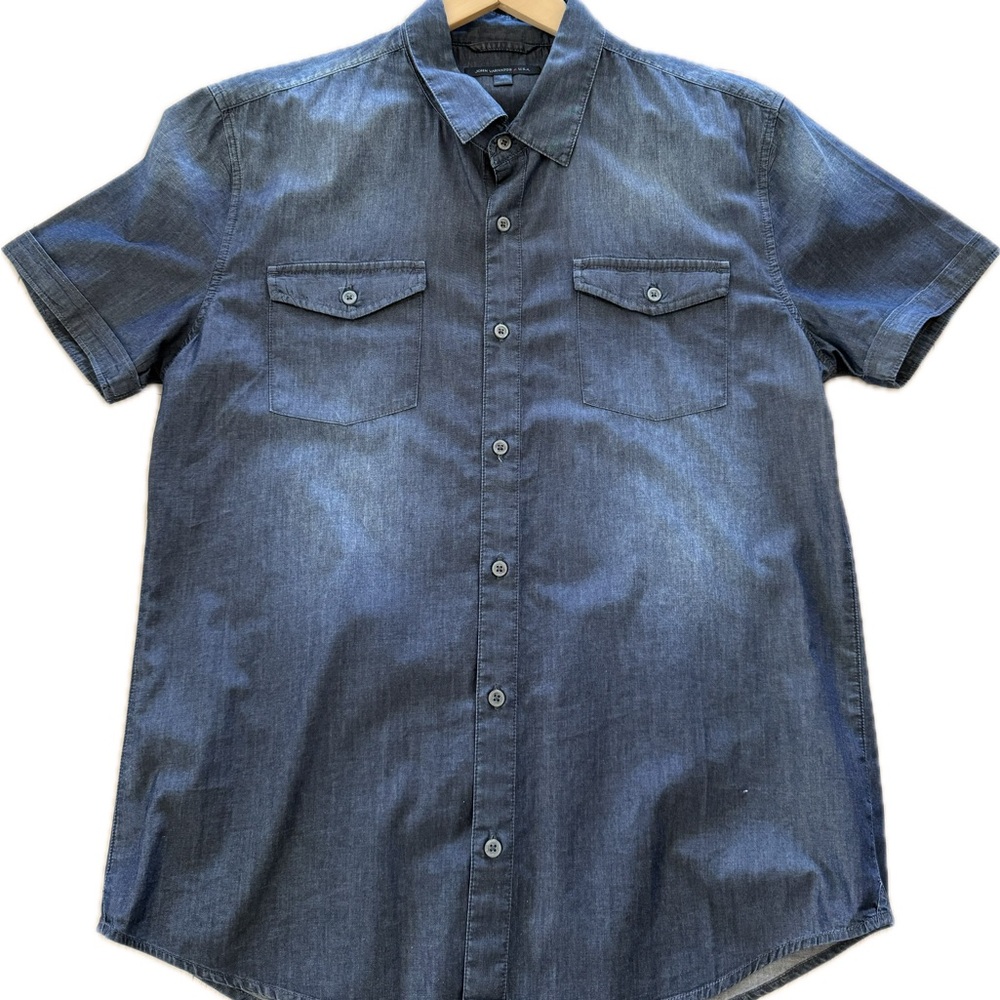John Varvatos Dark Blue Casual Button Down Shirt